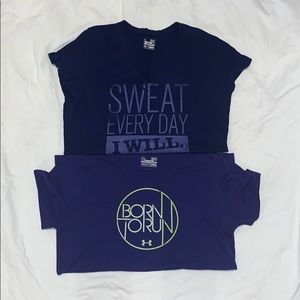 Two Pack of Under Armour medium Workout Tees